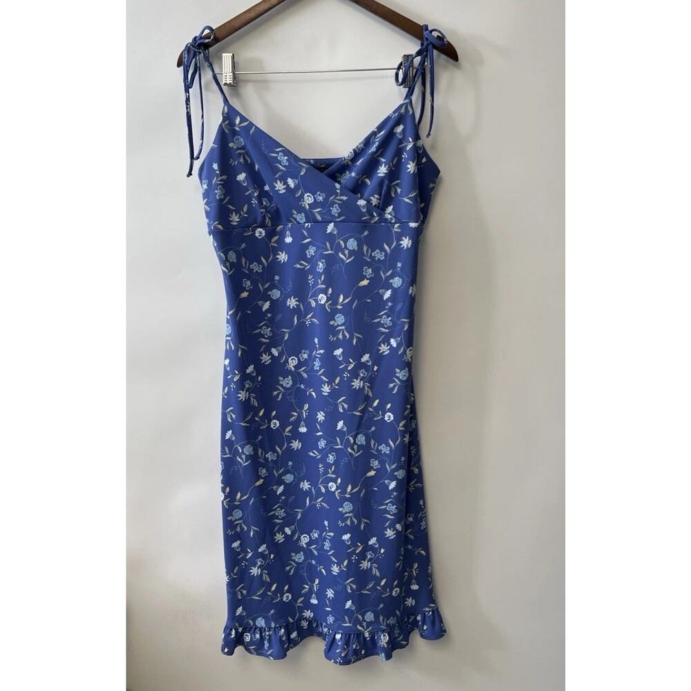 Vintage Express Blue Floral Slip Dress 9/10 Y2K‎ 90's Rory Gilmore Girls Midi